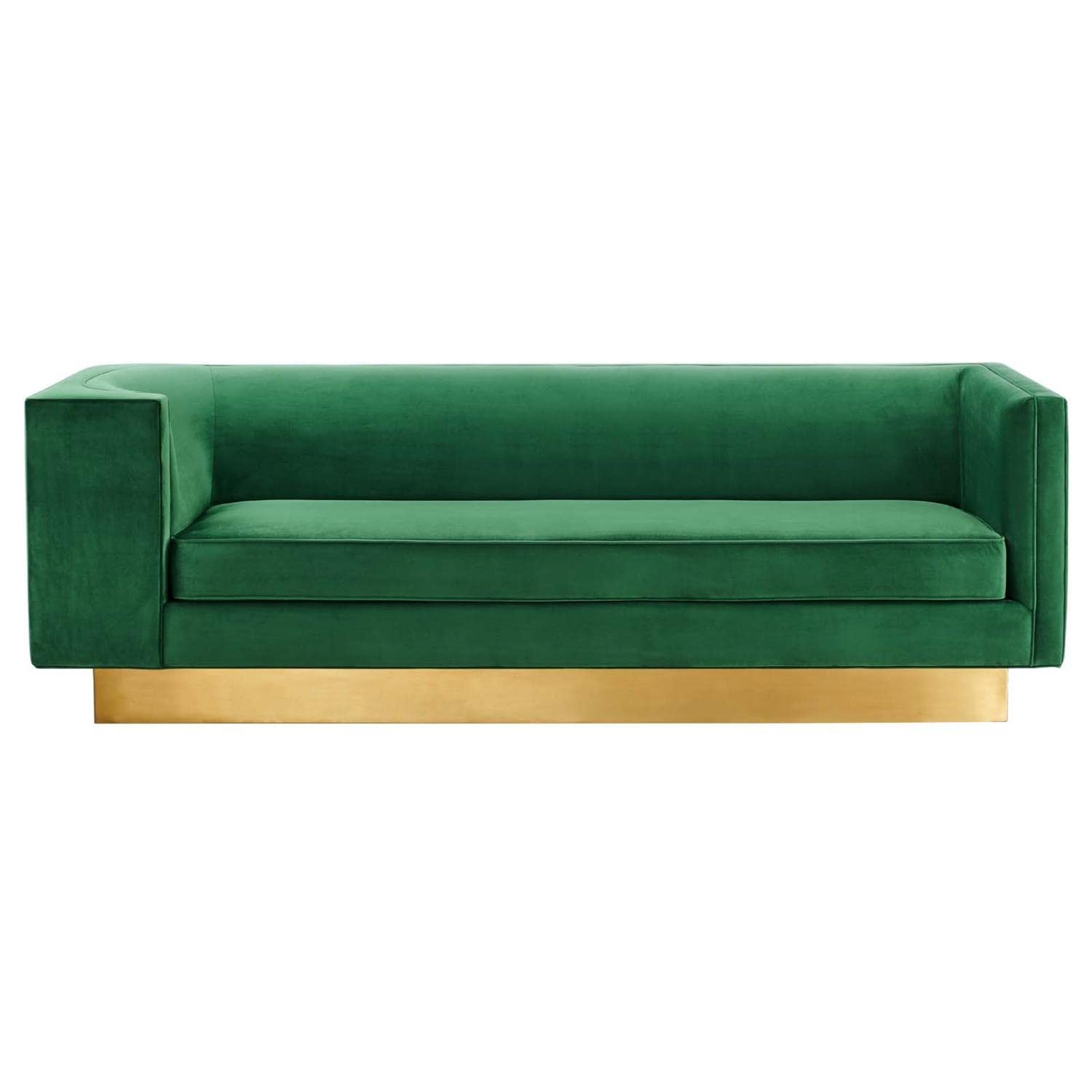 Modway Eminence Upholstered Velvet Sofa With Emerald Finish Eei-5016-Eme
